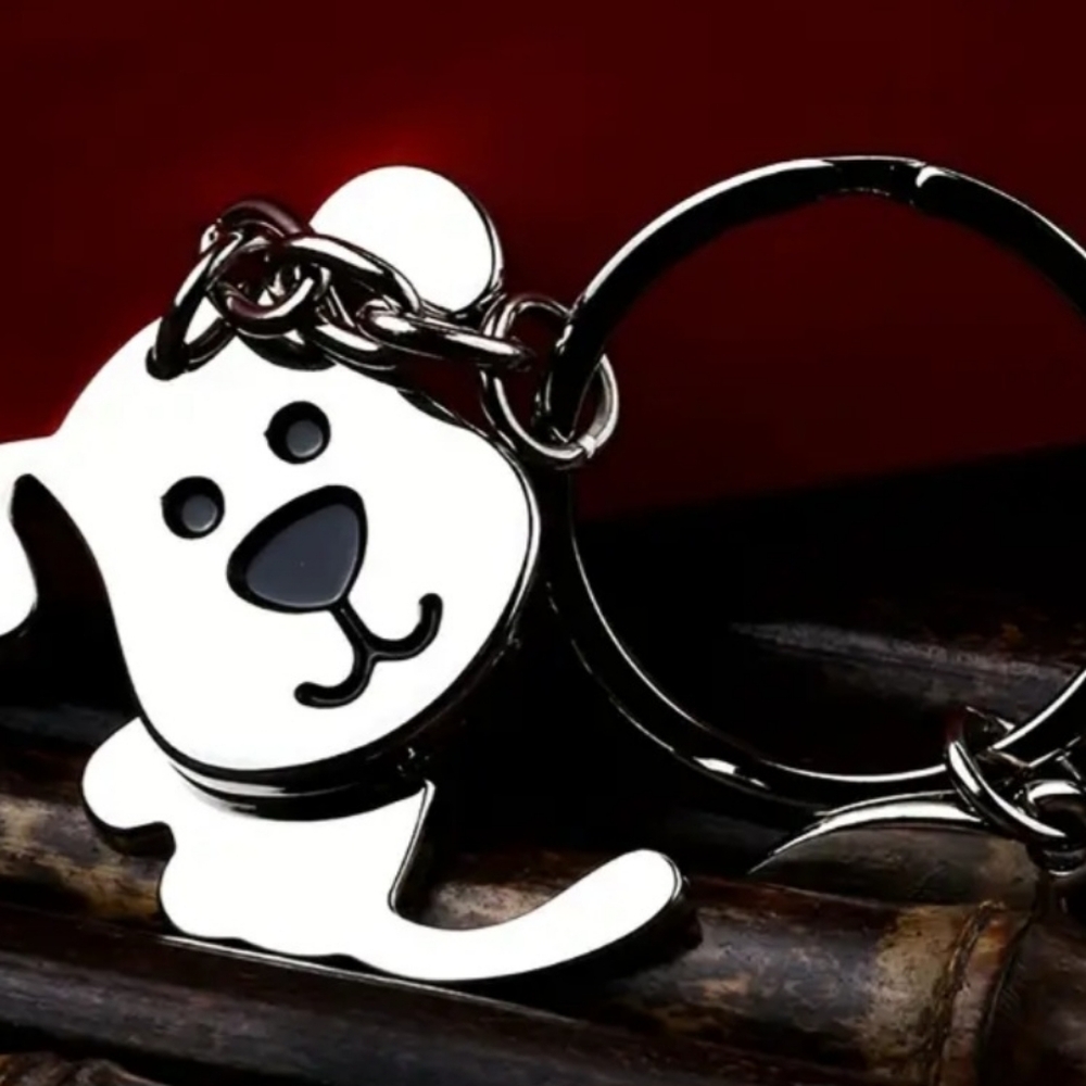 Silver Dog Keychain